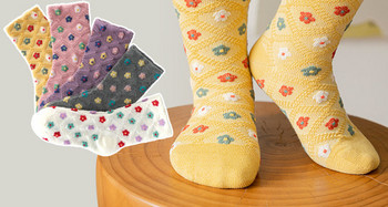 Πολύχρωμες κάλτσες για κορίτσια 5 τεμαχίων σε σετ με κέντημα
