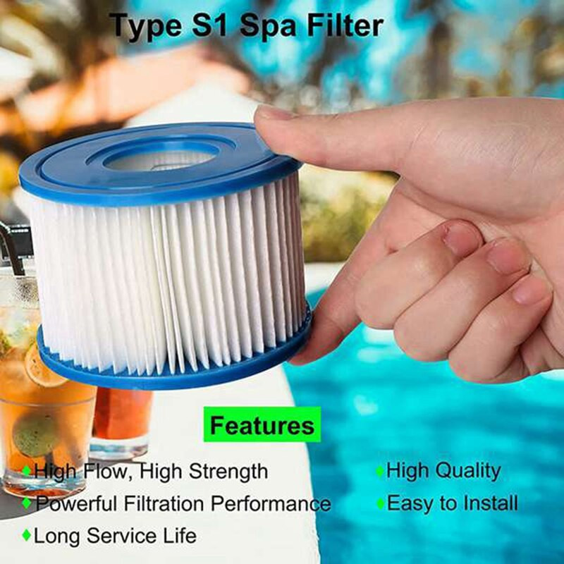 8 ks bazénových filtračných vložiek typu S1 pre Intex PureSpa, filter do vírivky, filter do bazéna pre Intex 29001E, filter do vírivky 11692