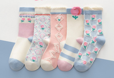 Vaikiškos kojinės mergaitėms - penkios vnt