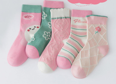 Vaikiškos kojinės mergaitėms - penkios vnt