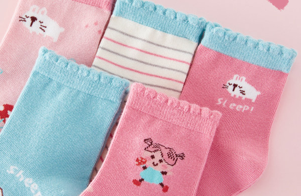 Vaikiškos kojinės mergaitėms - penkios vnt