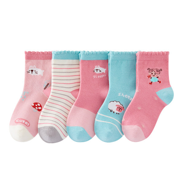 Vaikiškos kojinės mergaitėms - penkios vnt