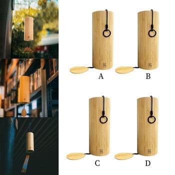 Bamboo Wooden Wind Chime Memorial Καταπραϋντικό Melody Memorial Windchimes για Zen Patio, βεράντα, κήπο, εξωτερική διακόσμηση πίσω αυλής