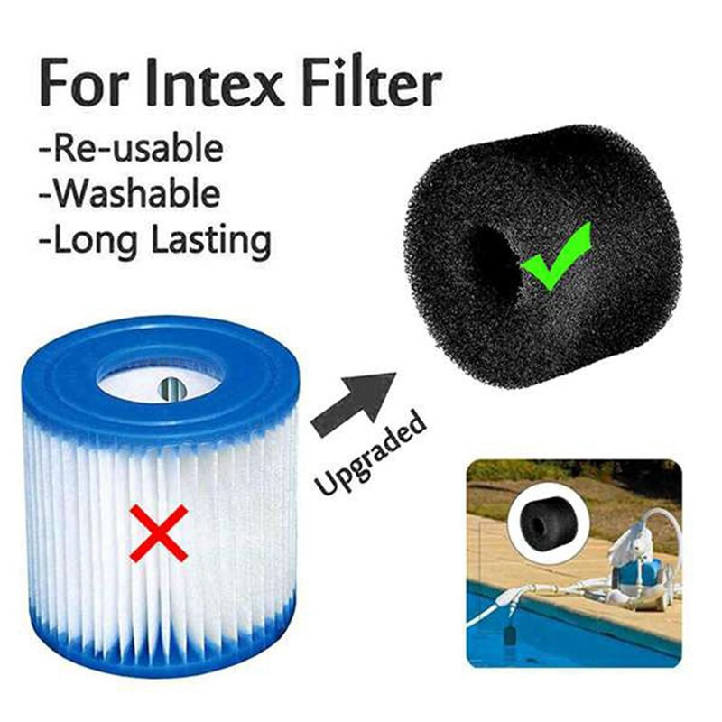 Filtračná špongia do bazéna Intex typu S1, 6 ks, umývateľná a opakovane použiteľná špongia do bazéna typu S1.