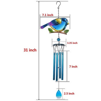 Ново-Wind Chimes Външен вътрешен декор Wind Chimes, Мобилни романтични Wind Bird Wind Chimes за домашен фестивал Декорация на градина