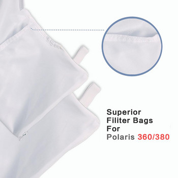 Τσάντα φίλτρου καθαρισμού πισίνας 2 συσκευασιών με αντικατάσταση σχεδίου φερμουάρ Nylon mesh τσάντες καθαρισμού πισίνας για φίλτρο καθαρισμού Polaris 360/380
