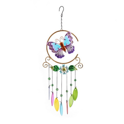 2022 m. nauji vidaus lauko metaliniai vėjo varpeliai, 3D laumžirgiais dažyti papuošalai sodo terasai