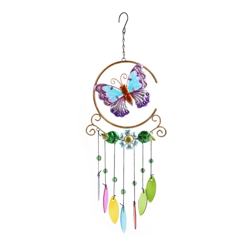 2022 m. nauji vidaus lauko metaliniai vėjo varpeliai, 3D laumžirgiais dažyti papuošalai sodo terasai