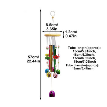 2022 Нови цветни метални вятърни камбанки 6 камбани и имитация на висулки Дворна всекидневна на закрито на открито Дом Градина Декор Подарък