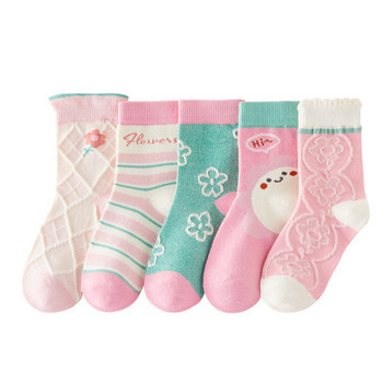 Детски чорапи за момичета -комплект от пет броя