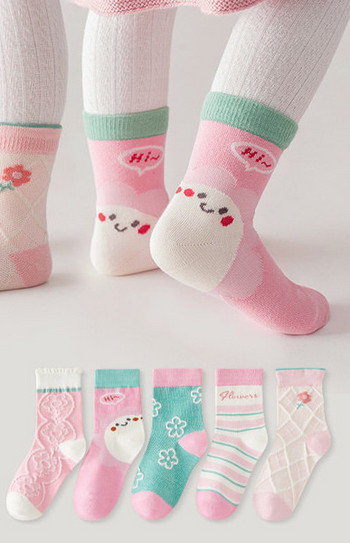 Детски чорапи за момичета -комплект от пет броя