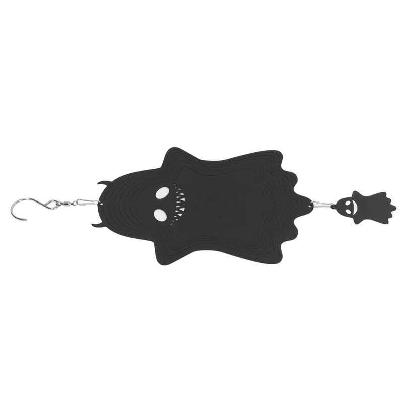 Helovino vaiduoklių vėjo varpeliai nerūdijančio plieno vėjo varpas 3D vaiduoklių vėjo suktukai pakabukas Helovino dekoras sodo kiemui