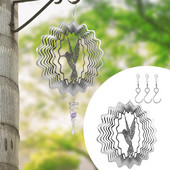 3D vrtača za vjetar, veliki kolibri, zvončići za vjetar, metalne viseće skulpture od vjetra, vrtne spiralne hvatače za vjetar za uređenje vrta