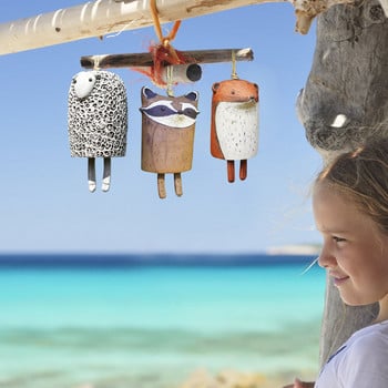 Ρουστίκ Animal Wind Chimes Cartoon Διακόσμηση Κήπου Χαριτωμένο Chimes Wind Bell Ζωική ρητίνη Κήπος μεταλλική διακόσμηση εξωτερικού χώρου