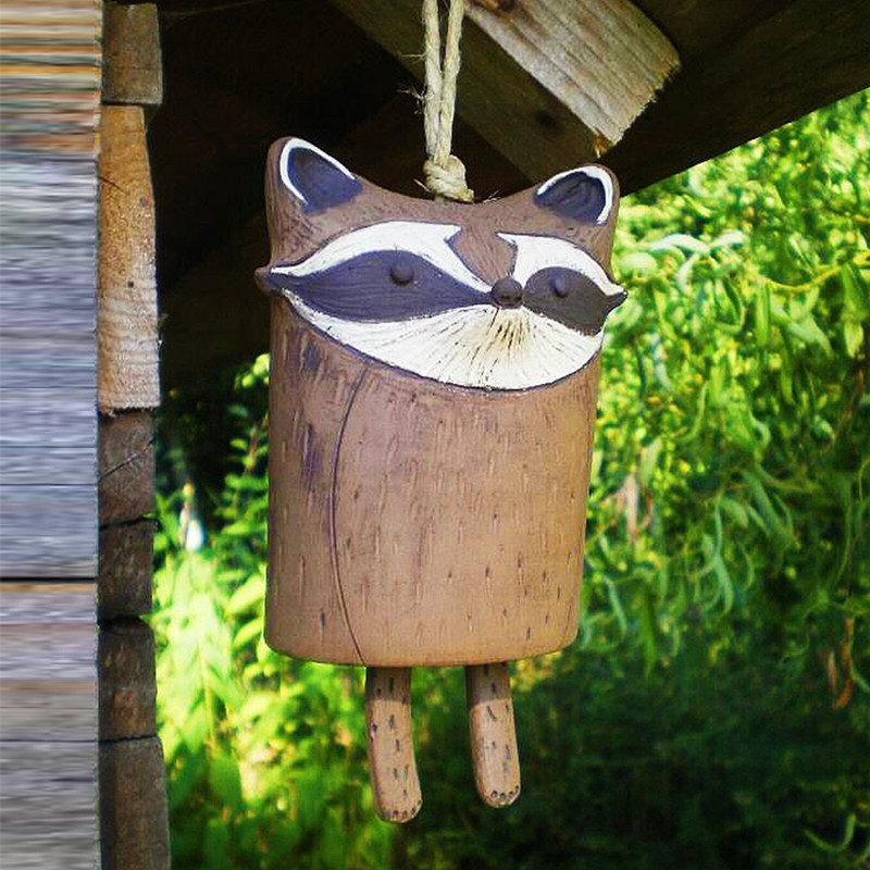 Kaimiški gyvūnų vėjo varpeliai Animacinių filmų kambario sodo apdaila Mieli varpeliai vėjo varpeliai Gyvūnų dervos sodo metalinių durų lauko dekoras
