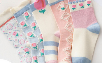 Casual παιδικές κάλτσες με φλοράλ μοτίβα