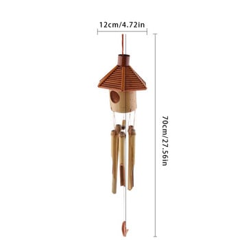 Bamboo Wind Chimes Κρεμαστά εξαγωνικά ρετρό μπαμπού Pipe Wind Chimes Χειροποίητα στολίδια στον κήπο του σπιτιού