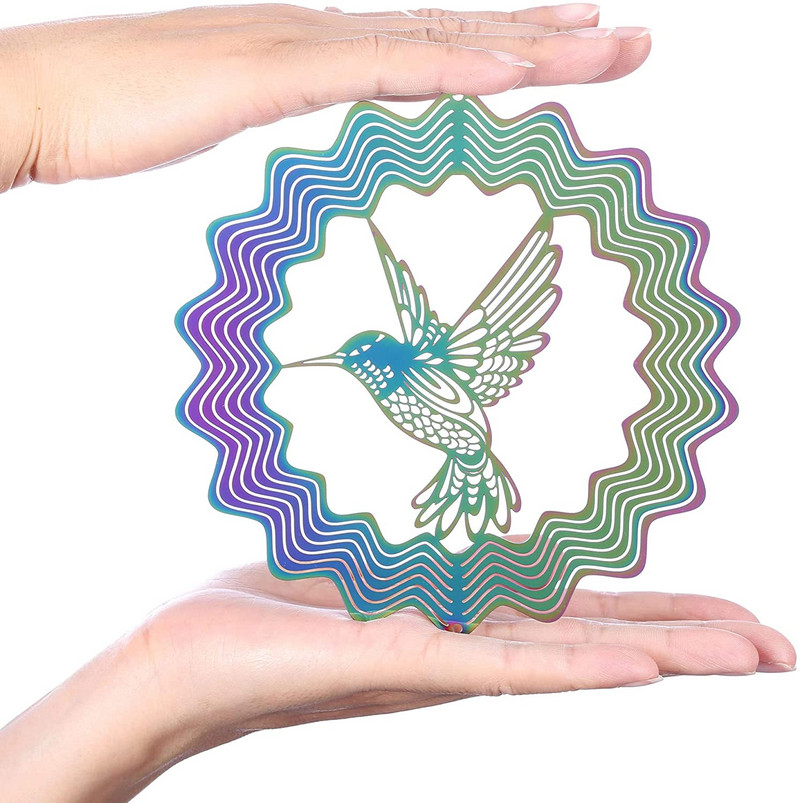 Clopoței de vânt rotativ 3D, sculpturi de vânt Artizanat Ornamente Decor de interior/exterior Rotoare de vânt agățate pentru decor de curte și grădină