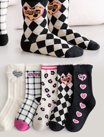 Set od 5 čarapa za djevojčice s vezom