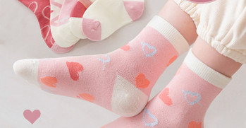 Комплект от пет броя детски чорапи за момичета