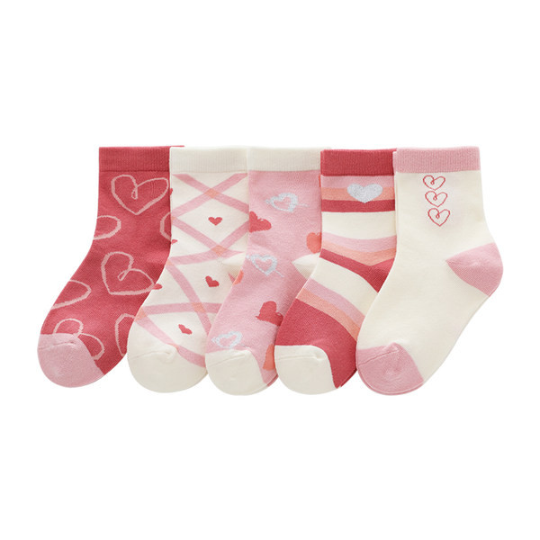 Penkių vaikiškų kojinių rinkinys mergaitėms