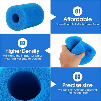 4 опаковки тип I филтърна гъба за басейн за помпа за басейни Bestway/Intex, филтър за плувен басейн, многократна миеща се гъба за помпа