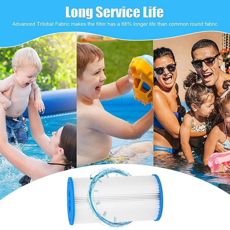 A tipo pakaitinė filtro kasetė, suderinama su INTEX baseinais, pakaitinė filtro kasetė, skirta 29000, 2 pak.