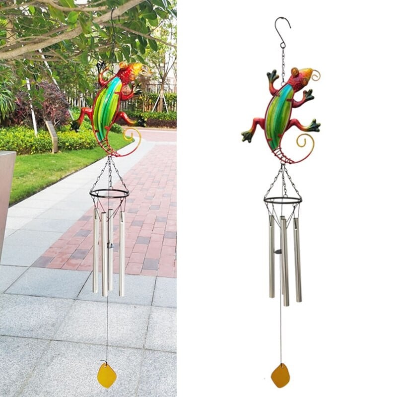 X7AB Metal Art Lizard Wind Chimes Bells Indoor Outdoor Wind Glass Wind Chimes for Window Garden Garden Patio Balcon Decoration
