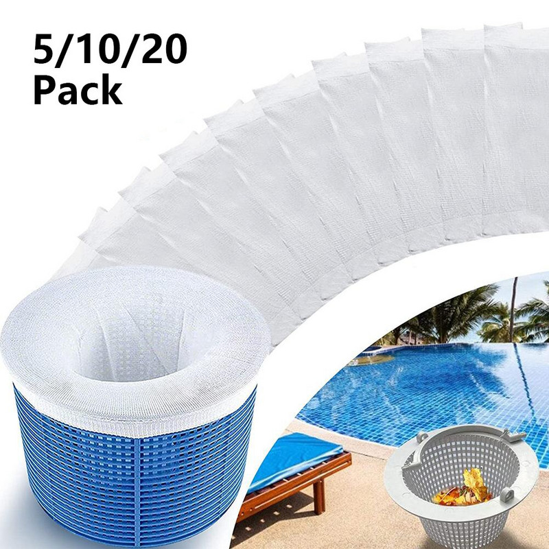 5/10/20 tk korduvkasutatavad basseini skimmerid, tugeva venitusega ülipeened nailonist basseinifiltriga sokid filtrite jaoks korvid, skimmerid