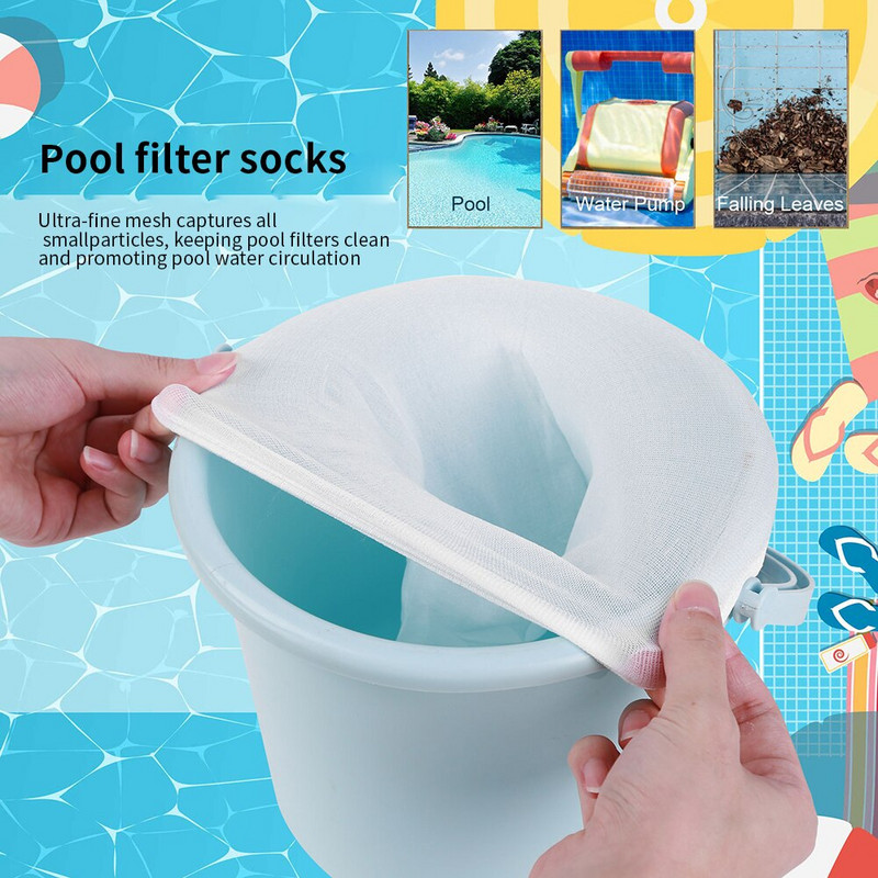 5/10/20 tk korduvkasutatavad basseini skimmerid, tugeva venitusega ülipeened nailonist basseinifiltriga sokid filtrite jaoks korvid, skimmerid