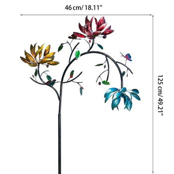 Ковано желязо Пеперуда Вятърна мелница Заземителен щепсел Цветна въртяща се градинска декорация