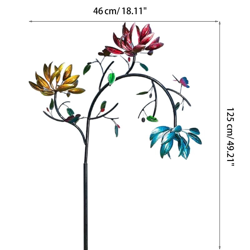 Geležies drugelio vėjo malūno žemės kištukas Spalvinga besisukanti sodo puošmena