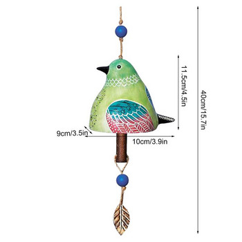 Вятърни звънци Външно пространство Творческа смола Птица Песен Звънец Ръчно рисувано животно Вятърно звънче за вътрешен двор Веранда Градина Заден двор