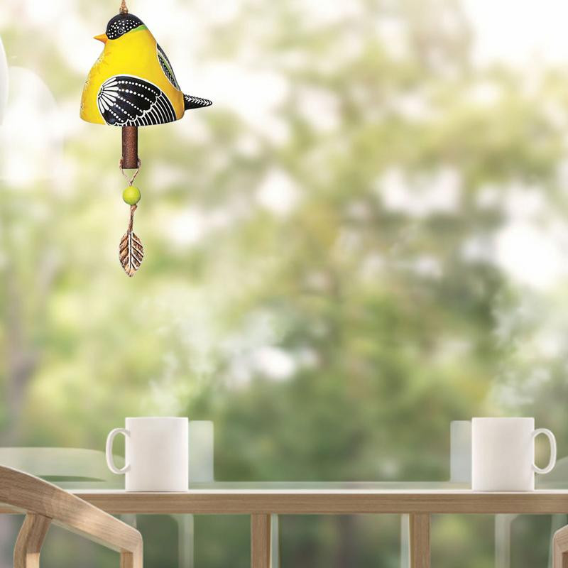 Vėjo varpeliai lauko klirensas Kūrybinis dervos paukščių giesmių varpelis, rankomis dažytas gyvūnų vėjo varpelis terasai verandoje sodo kieme