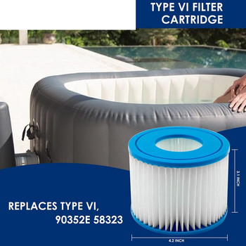 Φίλτρο πισίνας, για Bestway Spa Filter Pump Cartridge Type VI, Hot Tub Filters for Lay-Z-Spa, For Coleman Saluspa Filters