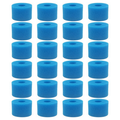 24 buc Burete de spumă pentru piscină pentru Intex S1, reutilizabil, lavabil, spumă de curățare, spumă pentru piscină, accesorii pentru înot