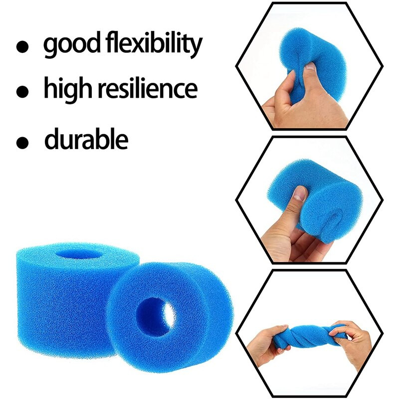 24 buc Burete de spumă pentru piscină pentru Intex S1, reutilizabil, lavabil, spumă de curățare, spumă pentru piscină, accesorii pentru înot