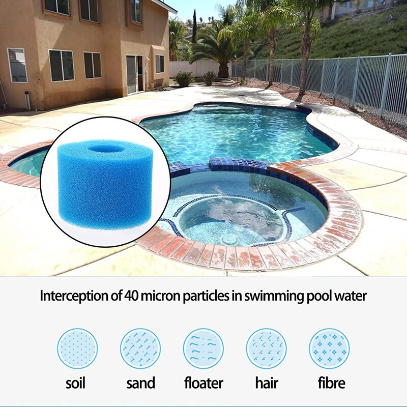 24 buc Burete de spumă pentru piscină pentru Intex S1, reutilizabil, lavabil, spumă de curățare, spumă pentru piscină, accesorii pentru înot