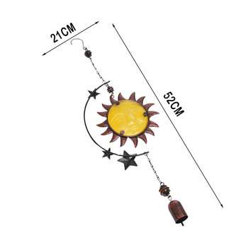 Черупки Вятърни камбанки Стая Стъклена личност Творческа висулка Висулка Желязо Метален вятър Слънце Градински топки На открито Голяма снимка Мобилен