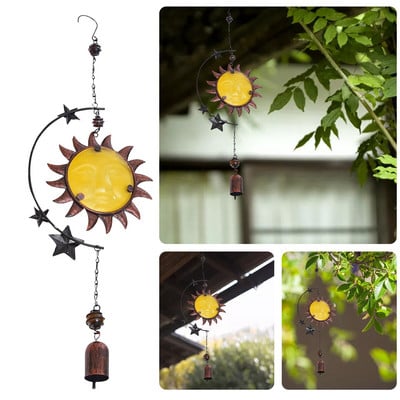 Školjke Wind Chimes Sobno staklo Osobnost Kreativni privjesak Privjesak Željezo Metalni vjetar Sunce Vrtne kuglice Na otvorenom Velika fotografija Mobilni