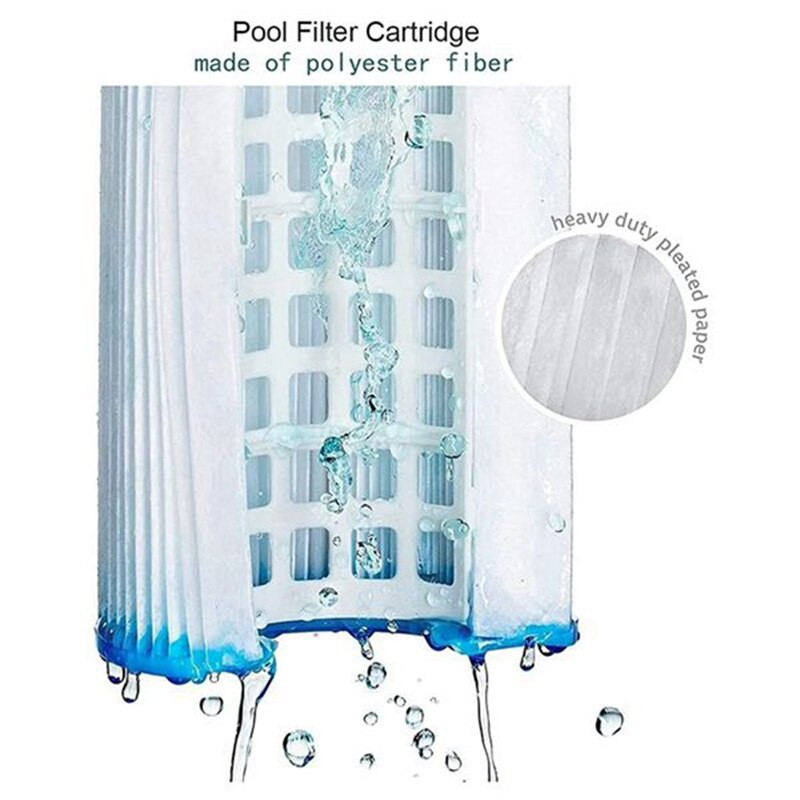 8 бр. филтър за плувен басейн, съвместим с касета Bestway тип II, резервен филтър за горещи вани за филтърна помпа Lay Z Spa