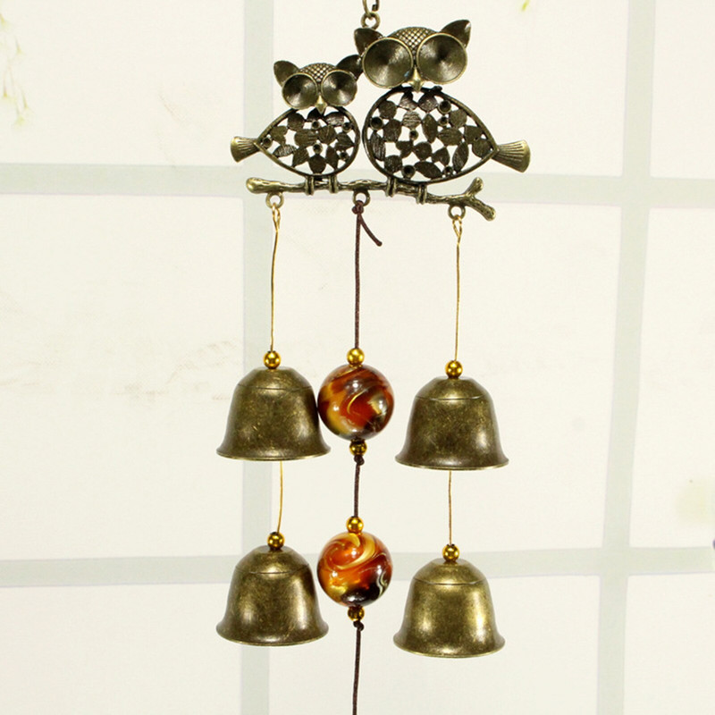 Clopoței Grădină Decorații cu apă Grădinărit (negru) clopoței de vânt bufniță grădină în aer liber Clopote de grădină mari pentru plajă Clopoței de vânt de mare sticlă