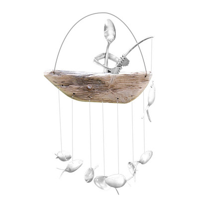 Solar Powe Hummingbird Wind Chimes Ribolov Wind Tri dvije žlice Jedan ribič Osoba Suzama umrljane plaže Božićni ukrasi s perlama