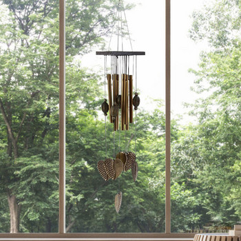 Stain Glass Wind Chimes Outdoor -Grass Woven For Garden Ύφασμα -παλαίωση διαπερατά και εξωτερικά ηλιακά φώτα πεταλούδες Mini Chimes