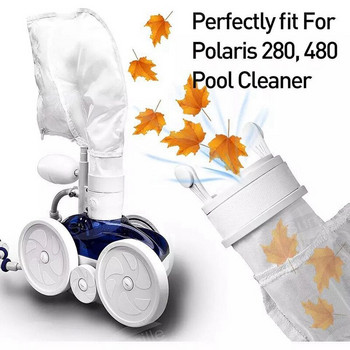 3PCS Pool Cleaner Bags Резервна филтърна торба с цип за Polaris 280 480 Pool Cleaner Препарат за плувен басейн