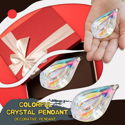 Vēja zvani Piemiņas dāvana Piekarināma Lustra Kulons Stikls DIY Dekorācija Krāsu kristāli Dekorācija Vēja zvana Krelles Skaidrs Māja