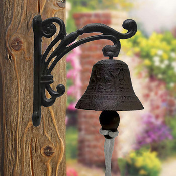 Ανάμνηση Wind Chimes Wall For Indoor Bell Antique Mounted Bird Decor Iron Bell Door Rustic Succulent Garden Ξύλινη πόρτα Άρπα