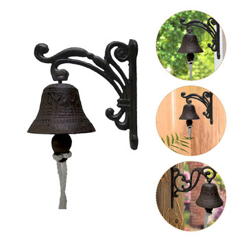 Ανάμνηση Wind Chimes Wall For Indoor Bell Antique Mounted Bird Decor Iron Bell Door Rustic Succulent Garden Ξύλινη πόρτα Άρπα