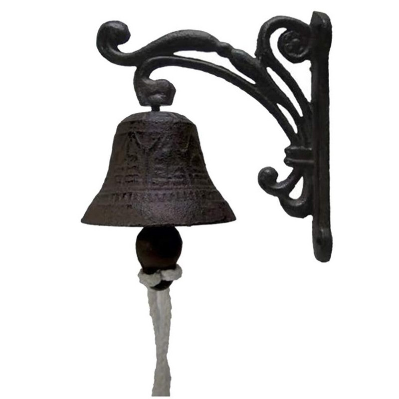Ανάμνηση Wind Chimes Wall For Indoor Bell Antique Mounted Bird Decor Iron Bell Door Rustic Succulent Garden Ξύλινη πόρτα Άρπα