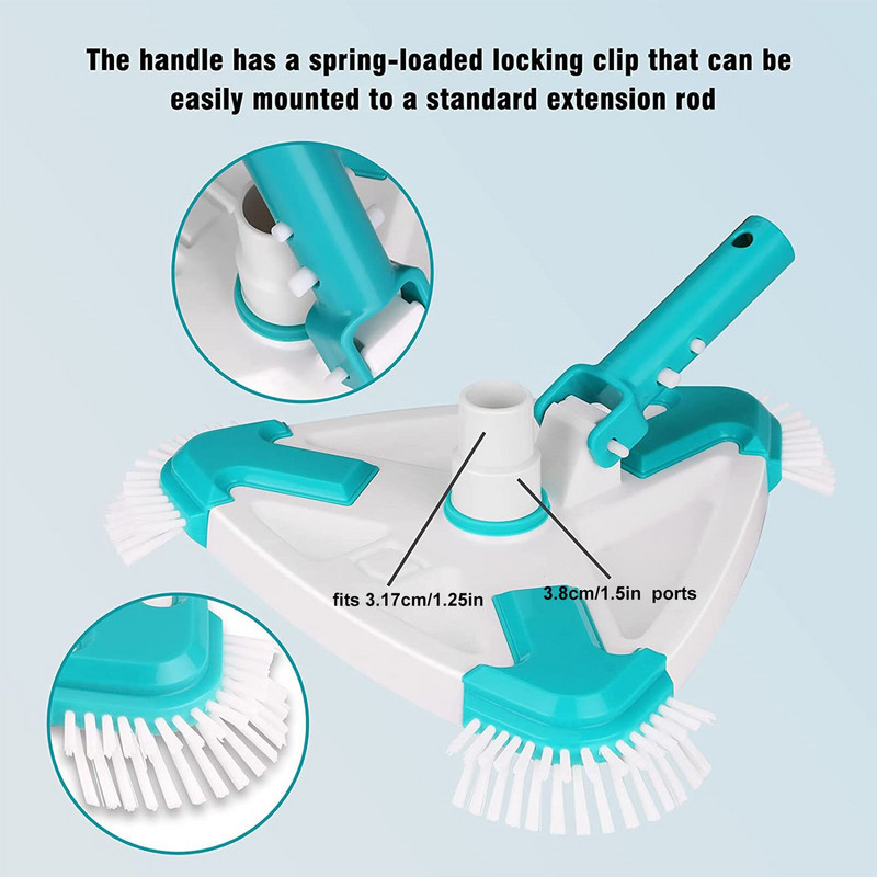 Cap de aspirare pentru piscină Cap de aspirație triunghiular flexibil Iaz Fântână Aspirator Perie de curățare Instrument de curățare a piscinei